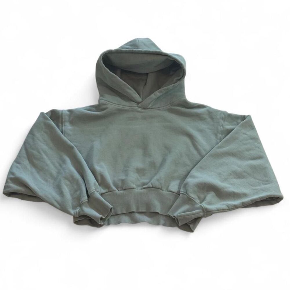 Aritzia TNA Sage Green Cropped Oversized Hoodie Size S